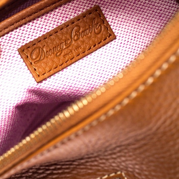 Dooney & Bourke Bag Shoulder Handbags Large Hobo Leather Brown Pink Interior - Picture 10 of 15